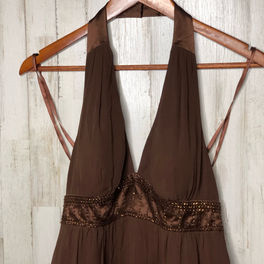 Max & Cleo 100% Silk Halter Maxi Dress - Picture 2 of 4